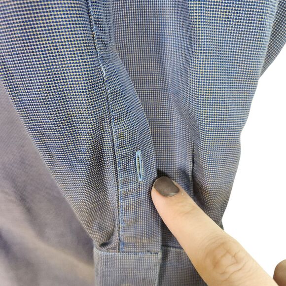 ERMENEGILDO ZEGNA‎ Shirt Mens 39 15.5 Purple Blue Sheen Button Dress Shirt - Picture 3 of 10